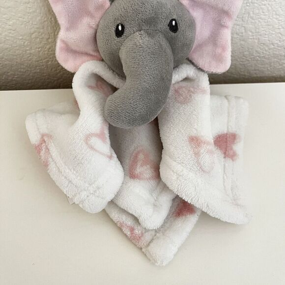 Lila & Jack Elephant Heart Security Blanket Lovey Lovie Plush Rattle - Picture 3 of 6
